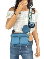 MICHAEL KORS JET SET ITEM MEDIUM POCKET CROSSBODY BAG TECH ATTACHED TEAL