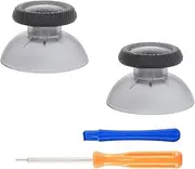 eXtremeRate Clear Black Replacement Thumbsticks for PS5 Controller, Custom Analog Stick Joystick Compatible with PS5, for PS4 All Model Controllers Universal - Controller NOT Included