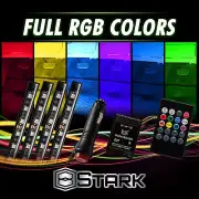 48 LED Music Remote Control RGB Car Interior Floor Under Dash Light Strips 4Pcs