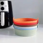 Foldable Air Fryer Silicone Pot,7.5inch 2 Pack Reusable Air Fryer Silicone Liners, Non-Stick Round Silicone Air Fryer Baskets Silicone Liners for Air Fryer,Microwave,Oven