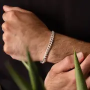 Pori Jewelry Men's 925 Sterling Silver Miami Cuban Chain Bracelet Gold or Silver