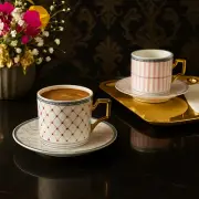Ceramic Espresso Cups and Saucers Set