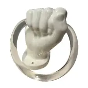 Vintage 1980s NANCY FUNK CERAMICS Bath Kitchen Towel Lucite Ring Right Hand