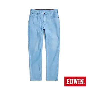 EDWIN 超大碼 JERSEYS 迦績 冰河玉永久涼感中直筒牛仔褲(石洗藍)-男款