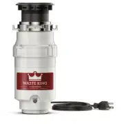 Waste King Garbage Disposal 1/2 HP Continuous Feed Power Cord Metallic 115 Volt