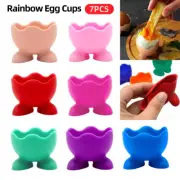 7PCS Silicone Egg Cup Set Breakfast Serving Holders for Boiled Eggs Kitchen Tool