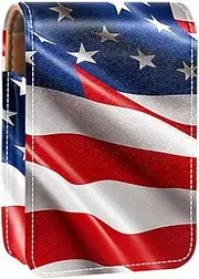 Makeup Organizer,Makeup Lipstick Case for Outside Mini Bag Travel Cosmetic Pouch,American Flag