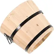 TIDTALEO Rice Bucket Multi Function Food Storage Container for Kitchen Sushi and Catering Round Wood Barrel with Smooth Finish for Steaming and Heating Rice