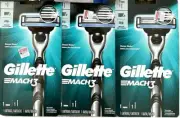 Gillette Razors Mach 3 Mens Sharper Blades Lot x3 Cartridges New