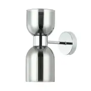 Clarissa Chrome Dual Lamp Smokey Black Glass Wall Light