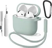 Meliya for AirPods 4 Case Cover, Soft Silicone Protective Case Compatible with Apple AirPods 4th Generation Case for Women Men, Full Protection Airpod 4 Cover with Cleaner Kit, Keychain