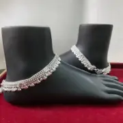 Anklet Silver Plated Ankle Chain Women Party Foot Bracelet Payal Indian Anklets