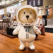 Starbucks China 2021 Bear Spaceman Storage Tank Silver White Eco-Friendly Season