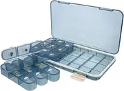 Ipetboom Large Capacity Travel Medicine Organizer Box Compartments Day Pill Dispenser for Daily Medication Portable Multi Grid Medicine Storage Case