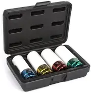Titan 4Pc 1by2 In Drive Non marring Impact Deep Lug Nut Socket Set
