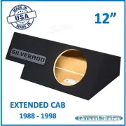 Chevy Silverado Extended Cab 89-98 Single 12" Sealed Subwoofer Enclosure Sub Box