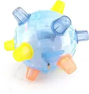 HONITANO Light Up Music Jumping Ball Flashing Hopping Ball for No Batteries Required for Parties and Fun Playtime Activities Light Blue
