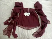 Sass And Bide Crop Top Women's Size 6 Maroon Singlet BNWT
