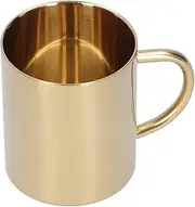 Stainless Steel Coffee Mug, 400ml Double Wall Insulated Travel Mugs Anti Scald Shatterproof Coffee Tea Water Cup with Handle, Dishwasher (Gold)