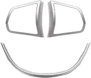 Car 2Pcs Left and Right Steering Wheel Button Cover Trim with 1Pc U Type Car Styling Sticker ABS Compatible with BMW F10 5 Series 525I 520I Car Interior Stickers
