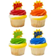 Cake Topper Father's Day Dad Cupcake Picks One Dozen