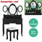 Dressing Table Makeup Table Stool Mirror Makeup Jewellery Organiser Cabinet
