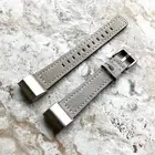 Gray Color Soft Leather Band Strap with White Stitches for Fitbit Charge 3