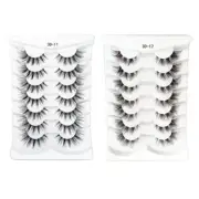 7 Pairs False Eyelashes Lashes Curly False Eyelashes Wispy False Eyelashes