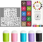 Finger Daubers Kit | Paint Sponges Finger Painting Set,Early Learning Bright and Natural Colors Art Craft Supplies for Arts and Crafts Enthusiasts