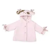 Brand New Bearington Baby Collection Hooded Soft Waggles Pink Coat 6-12 Months