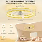 Ceiling Fan with Lights and Remote 20'' Low Profile 6 Speeds Dimmable LED