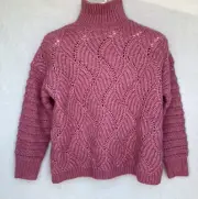 Reiss Ola Oversized Open Knit Sweater Wool Alpaca Chunky Womens XS