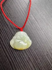 Certified Grade A Burma Jadeite Buddha Pendant - Lucky Charm 飘黄翡
