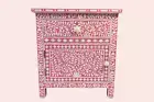 bone inlay floral bedside table black inlay bedside handmade bedside inlay table