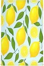 RPLIFE Sliced Yellow Lemons Light Blue Kitchen Towel, 28x18 Inches Absorbent Decorative Towels for Kitchen, Set of 6