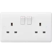 Curved Edge 13A 2G DP Switched Socket
