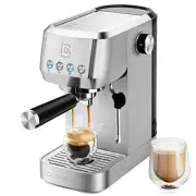 Espresso Machine 20 Bar, Professional Espresso Maker Cappuccino Machine, Silver