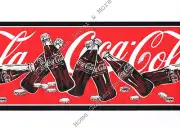 Genuine Vintage Red Coca Cola Coke Soda Bottles Caps Wall paper Border Roll
