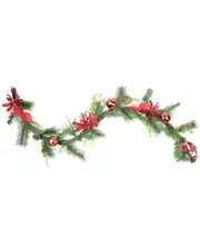 Northlight Grapevine & Pine with Red Ball Ornaments Artificial Christmas Garland NoSize NoColor