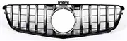 GT GTR Grill Front Bumper Racing Grille Compatible For W204 C Class C180 C200 C250 C300 Fashion Look 2007-2014(Silver)