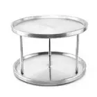 Rotation Spice Rack Holders 2 Tier 26.5x26.5x15cm For Kitchen Rotation