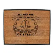 Sailing October Libra Birthday All Men Are Created Equal - Funny Novelty Doormat Man Cave Floor mat