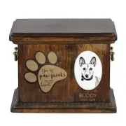 Basenji urn with a ceramic plate Art-Dog