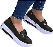 [BBPM] Sandals for Women Summer Clogs Suede Flat Slipper Closed Toe Walking Slippers Lady Boat Shoes Casual Flat Arch Support Wedge Shoes for Outdoor Hiking Walking Beach Shoes