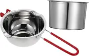 Abaodam 1 Set Stainless Steel Chocolate Fondue Pot Material Pot with Silicone Handle for Melting Cheese Butter and Chocolate for Outdoor Cooking and Picnics