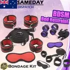 BDSM Under Mattress Bed Restraint Kit - Ankle & Handcuffs Bondage Set for Couple