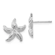 14K White Gold Starfish Earrings