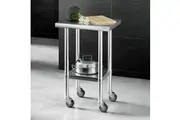 Cefito Stainless Steel Kitchen Benches Work Bench Wheels 61X46CM 430