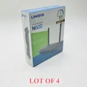 Linksys E2500-4B Dual Band WiFi 4 Wireless Ethernet Router N600 Lot 4 Sealed New