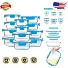 12-Pack Airtight Borosilicate Glass Meal Prep Containers - Leak-Proof & Reusable